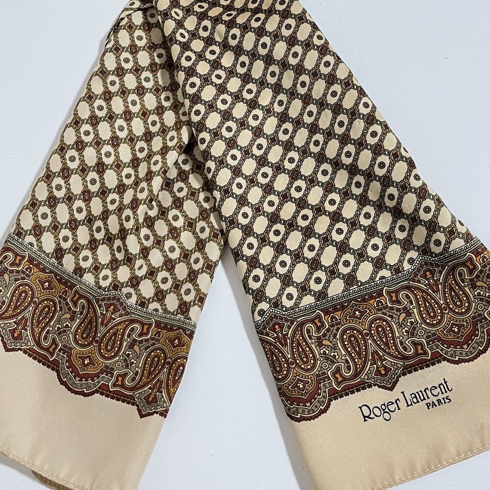 ROGER LAURENT PARIS WOMEN'S SCARF 11'x53' Paisley Design/Preowned